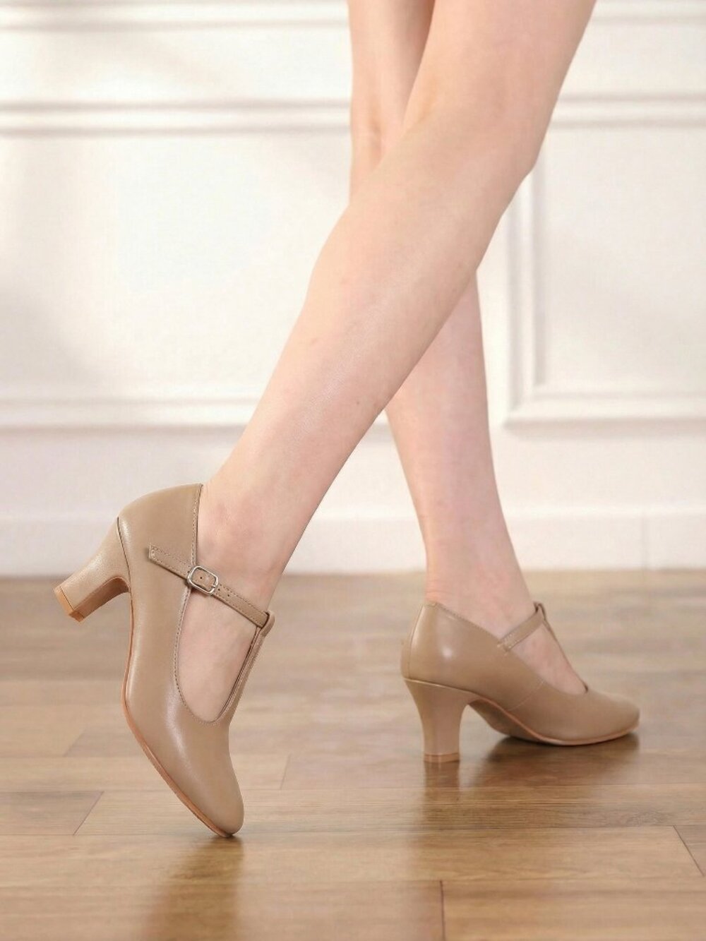 Linodes Brown 2" Heel Ankle Strap Character Shoes Ballroom Theater Dance
